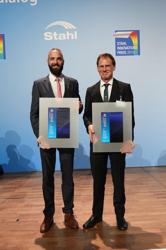 Das Team des Fraunhofer ILT erreichte am 13. Juni 2018 in Berlin den 2. Platz beim Stahl-Innovationspreis für das EHLA-Verfahren in der Kategorie »Stahl in Forschung und Entwicklung«.