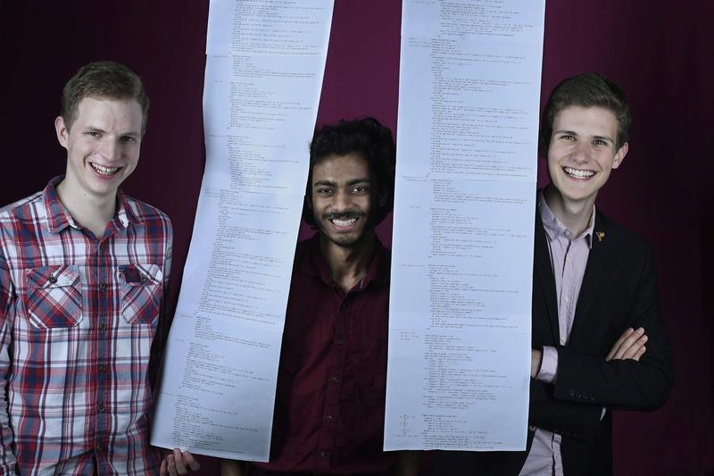 Benedikt Stock, Abhik Pal and Marco David (from left) from Jacobs University Bremen were awarded the “Special Prize of the Federal President for exceptional work”.