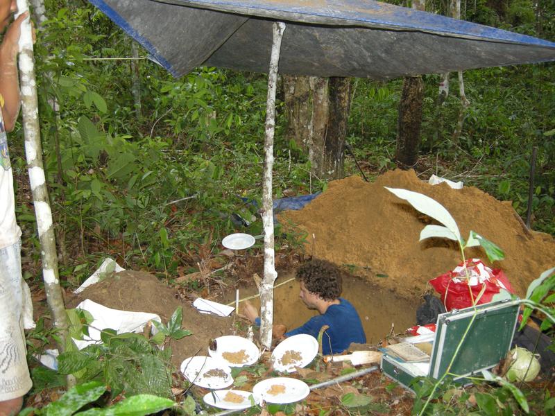 Dr. Thomas Guillaume taking soil samples