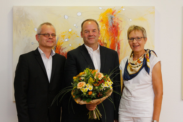 Einer der neuen Professoren: Prof. Dr. Peter Schulte (Mitte) mit HSW-Präsident Prof. Dr. Hans Ludwig Meyer und HSW-Vizepräsidentin Susanna Prasuhn.