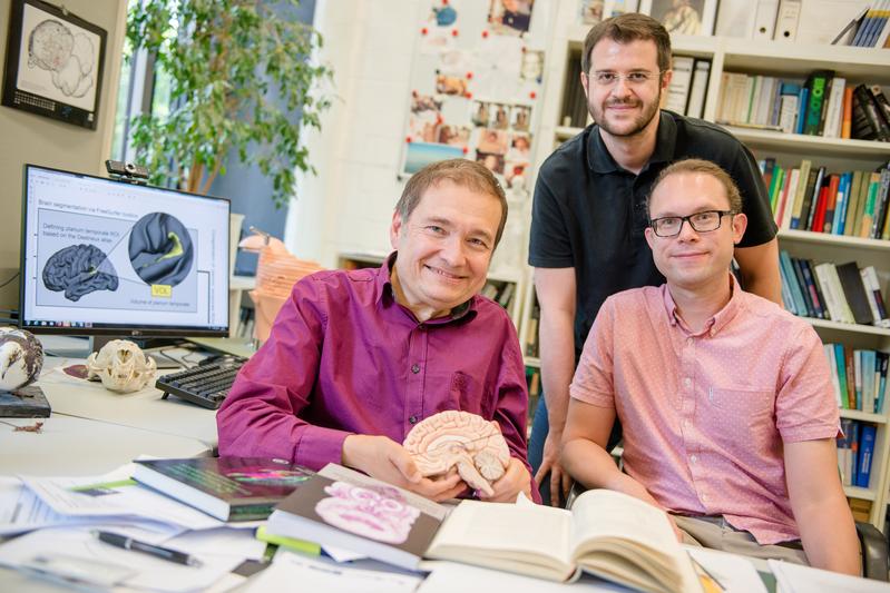 Die Biopsychologen Onur Güntürkün, Erhan Genç und Sebastian Ocklenburg (von links) ergründen die Funktionsweise des Gehirns.