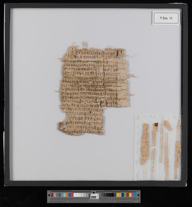 After conservation: Cleaned, smoothed and consolidated. A specialized papyrus conservator was brought to Basel to make this 2000-year-old document legible again.