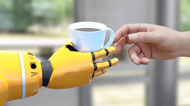 Die Übergabe einer heißen Tasse vom Roboter an den Menschen ist nicht ungefährlich.
