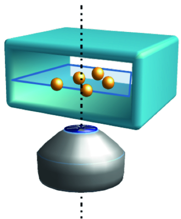 The patented design of the microfluidic channels allows to align all particles in the focal plane. 