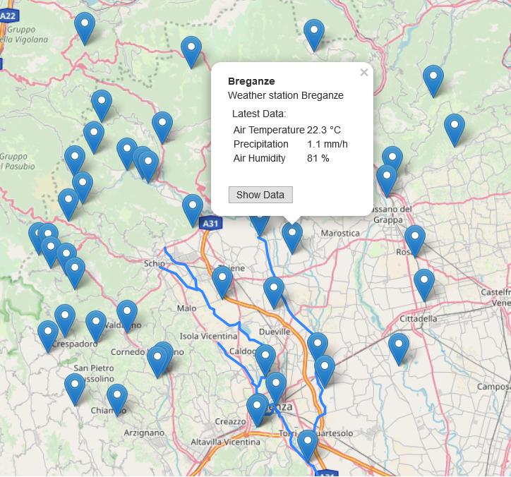 Examples of sensor data stored in FROST and its visualization - weather data