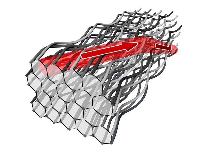 Adding further disorders to the refractive indices of the waveguides restores the topological properties so that light flows again along the surface of the structure.