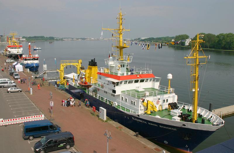 "Open Ship": Ein großes Highlight des Ostseetages 2018 sind die drei Forschungsschiffe DENEB, ELISABETH MANN BORGESE und CLUPEA im Rostocker Stadthafen, die den ganzen Tag besichtigt werden können.