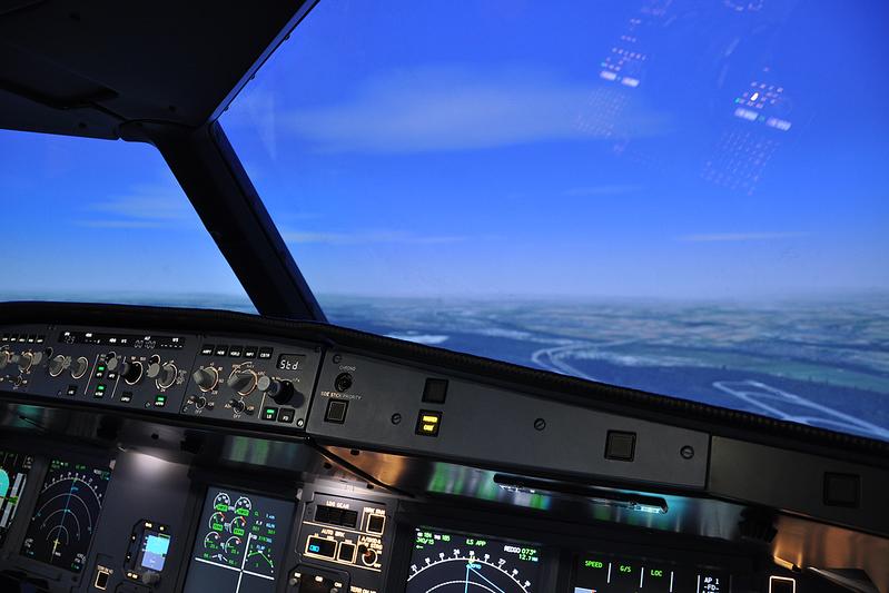 Flugsimulator auf dem Gelände des DLR am Forschungsflughafen Braunschweig. 