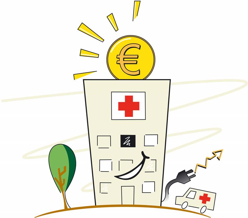 Effiziente Energienutzung im Krankenhaus spart bares Geld.