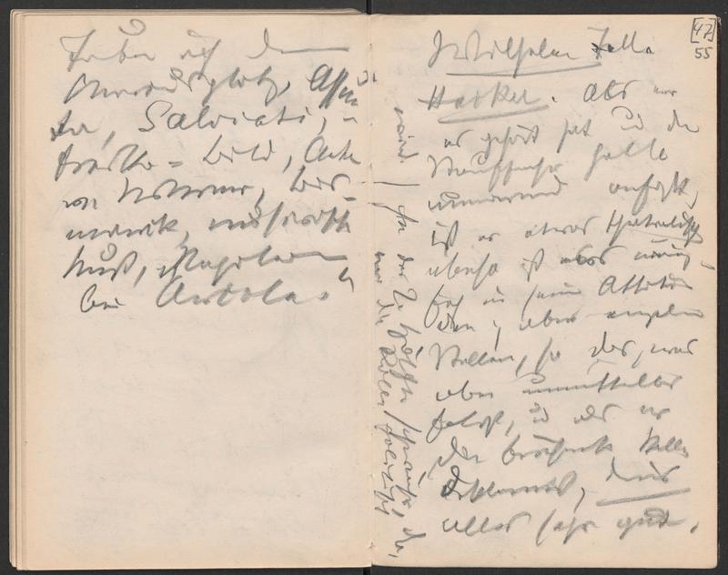 Fontane-Notizbuch B1, Blatt 55r: Theaternotizen zu Schillers "Wilhelm Tell"