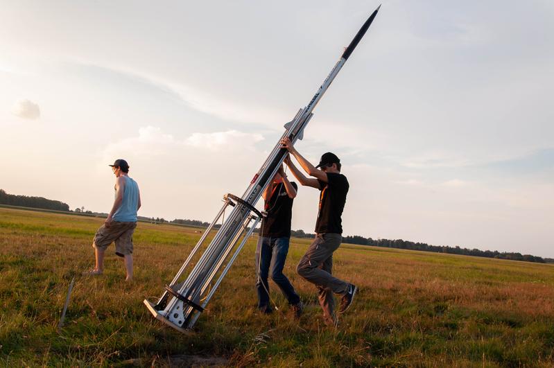 Vorbereitungen auf den Raketenstart