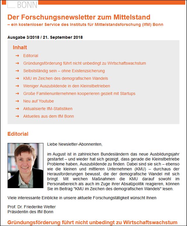 Aktueller Forschungsnewsletter zum Mittelstand