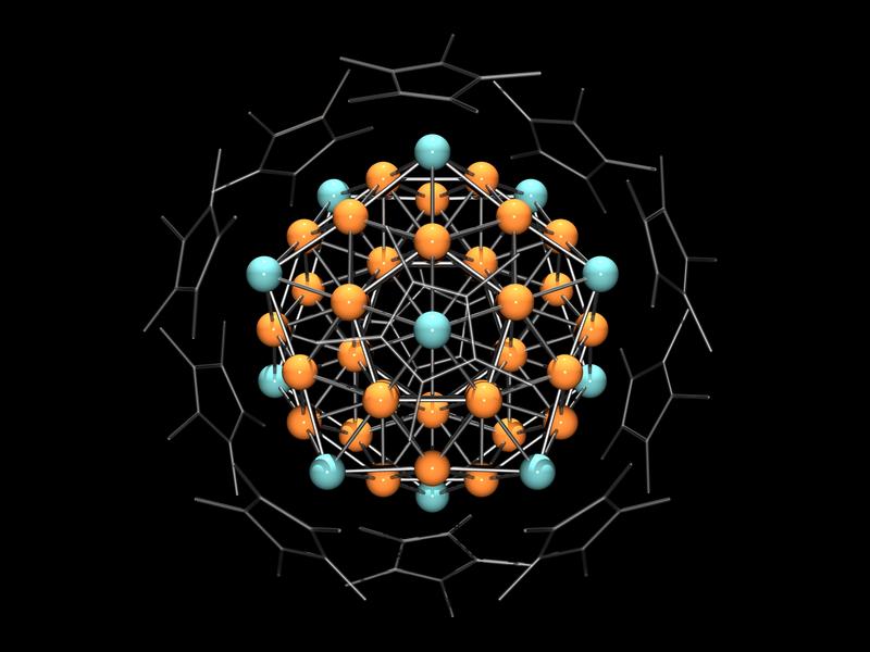 43 Kupfer- und 12 Aluminiumatome bilden einen Cluster, der die Eigenschaften eines Atoms besitzt. Das heterometallische Superatom ist das größte, das je im Labor hergestellt wurde.