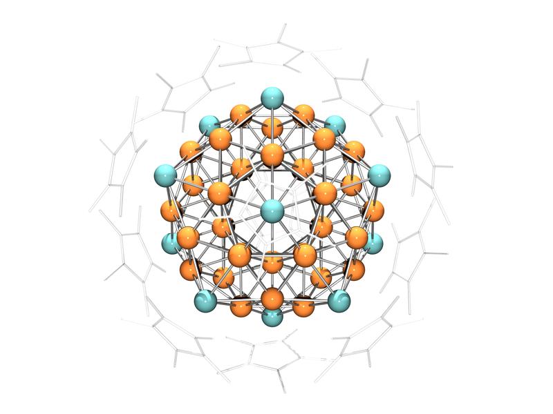 43 copper and 12 aluminum atoms form a cluster that has the properties of an atom. The heterometallic superatom  is the largest ever produced in the laboratory.