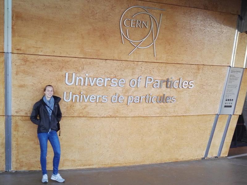 Carolin Kohl in Genf:  Die Schülerin führt mit der Unterstützung von Physikern der Universität Bonn am Forschungszentrum CERN eigene Experimente durch. Das ermöglicht das Netzwerk Teilchenwelt. 
