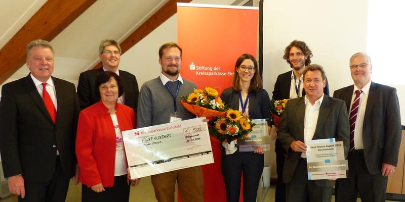 Die Preisträger der Wissenschaftspreise 2018 zusammen mit Vertretern des iba und der Stiftung der Kreissparkasse Eichsfeld