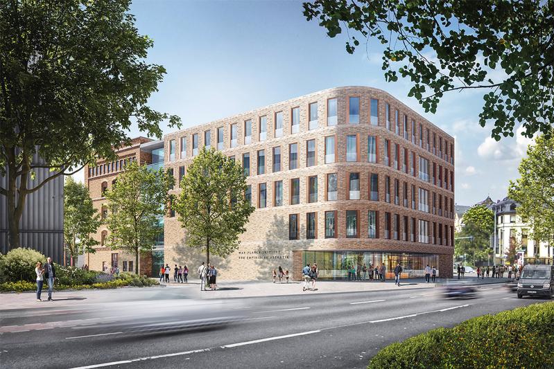 Der Siegerentwurf von Fritsch + Tschaidse sieht eine Verbindung des Hauptgebäudes der alten Druckerei Dondorf mit einem Neubau vor. 