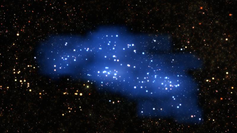 Ein internationales Team von Astronomen hat mit dem VIMOS-Instrument des Very Large Telescope der ESO eine gewaltige Struktur im frühen Universum entdeckt.