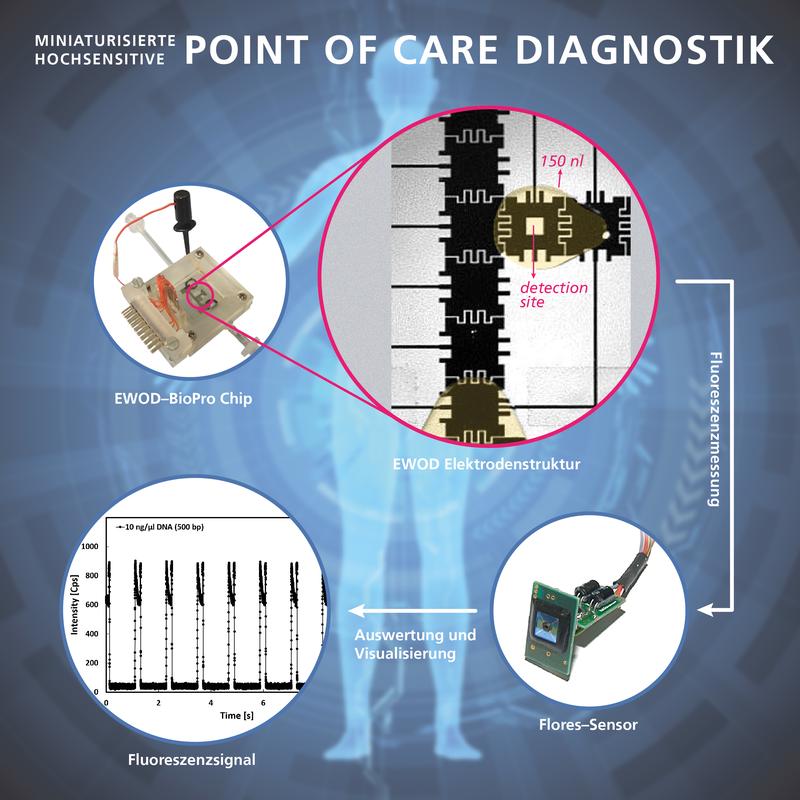 Das EWOD-BioPro Electrowetting-On-Dielectric System hilft, biologische Mechanismen und Interaktionen besser zu verstehen.