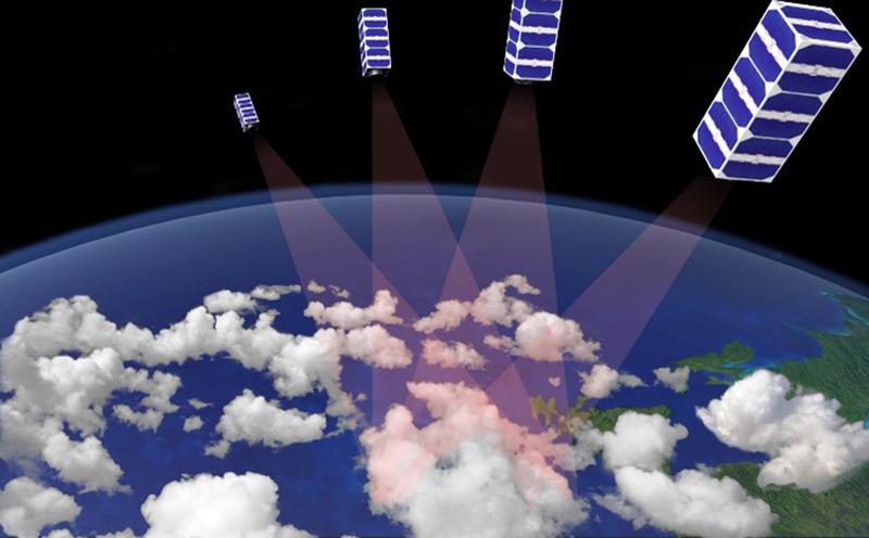 Zehn Kleinst-Satelliten empfangen aus verschiedenen Blickrichtungen das Streulicht der Sonne und können mit ausgefeilter Software aus den Kamerabildern das Wolkeninnere rekonstruieren.