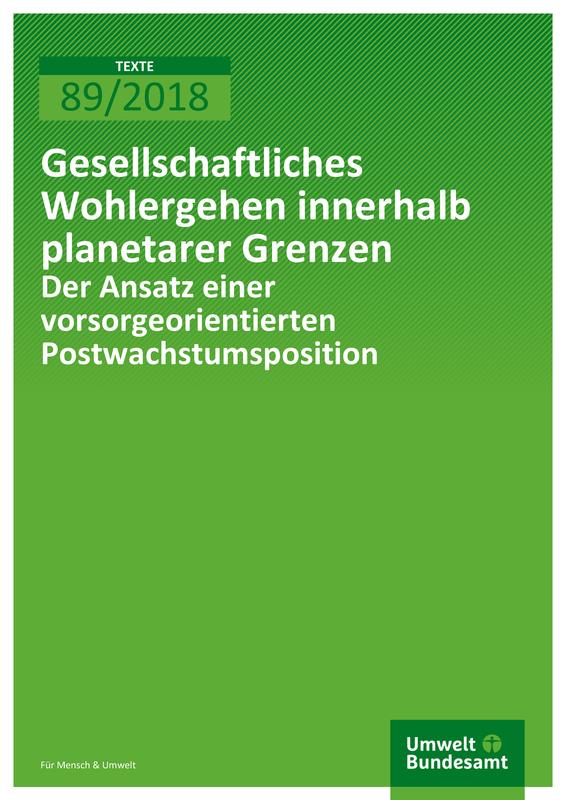 Studie "Gesellschaftliches Wohlergehen innerhalb planetarer Grenzen"