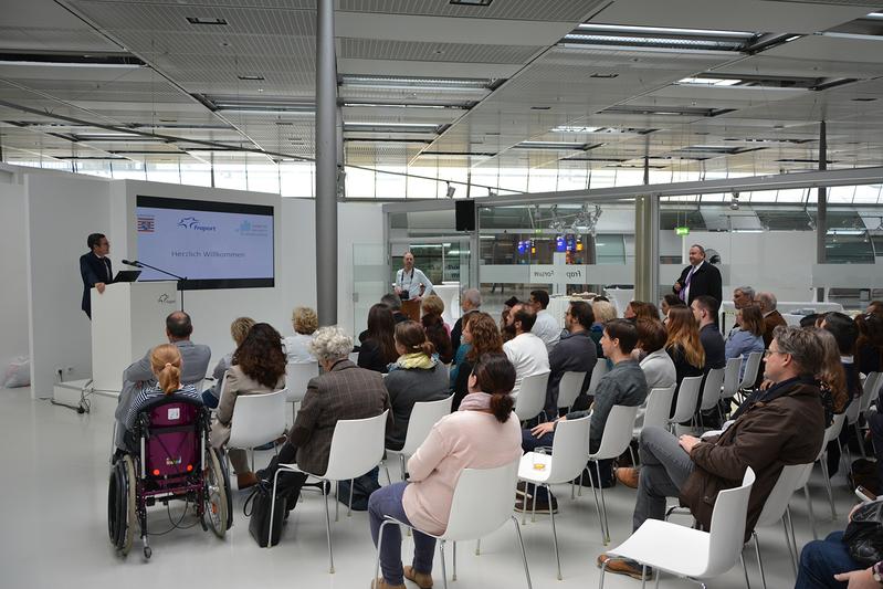 Vorstellung der im Projekt „Inklusion – Traumberufe“ entstandenen Kurzfilme am Frankfurter Flughafen.