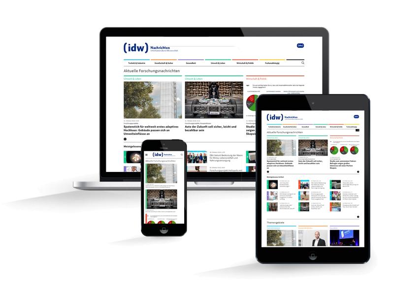 Die neue Magazinansicht des idw ist ein zusätzlicher Verbreitungskanal und für die mobile Nutzung optimiert.