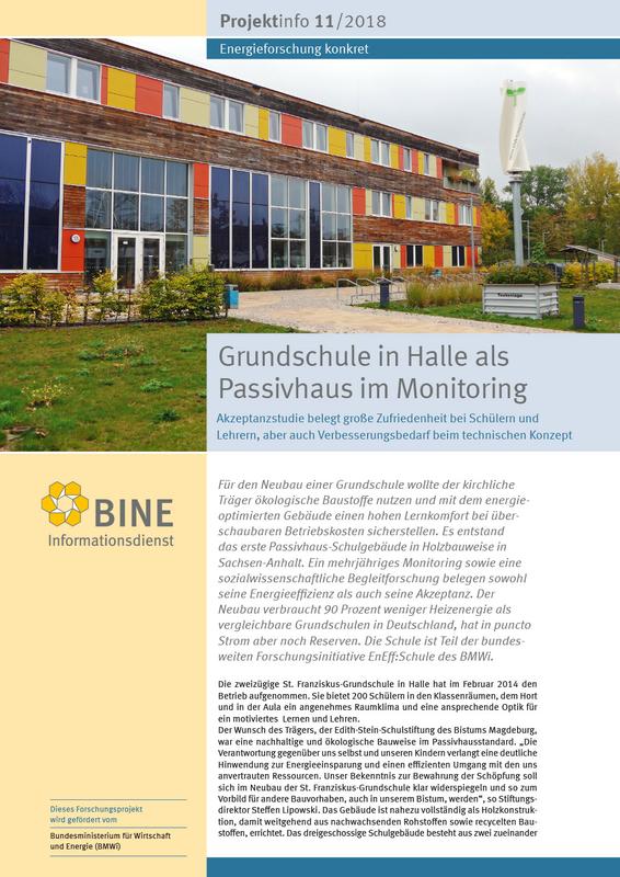 Das BINE-Projektinfo „Grundschule in Halle als Passivhaus im Monitoring“