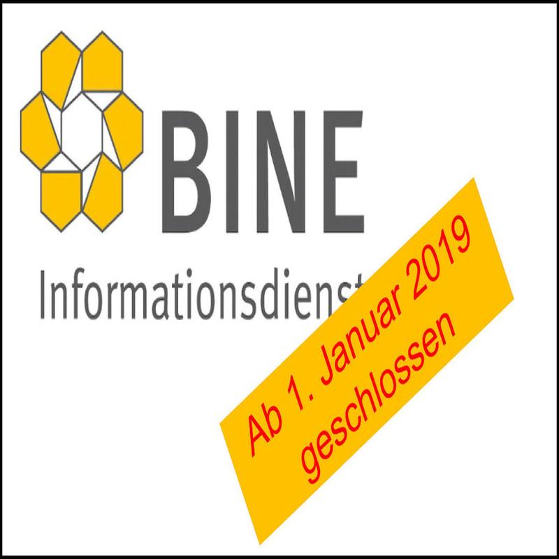 BINE Informationsdienst endet am 31. Dezember 2018.