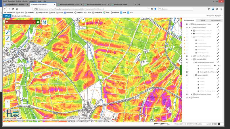 Der Erosionsatlas im BodenViewer Hessen