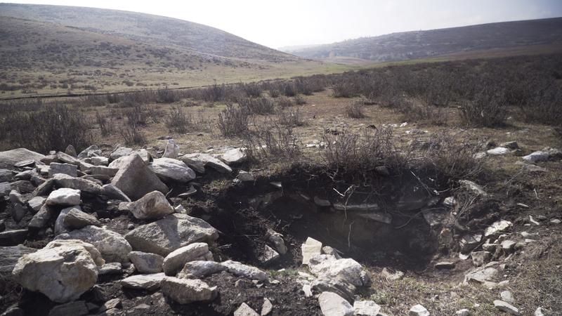 Recently looted tomb in Northwest China.