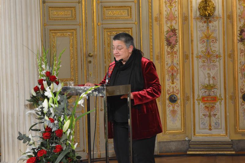 Şebnem Korur Fincancı bei ihrer Dankesrede zum Hessischen Friedenspreis am 28. November 2018 in Wiesbaden