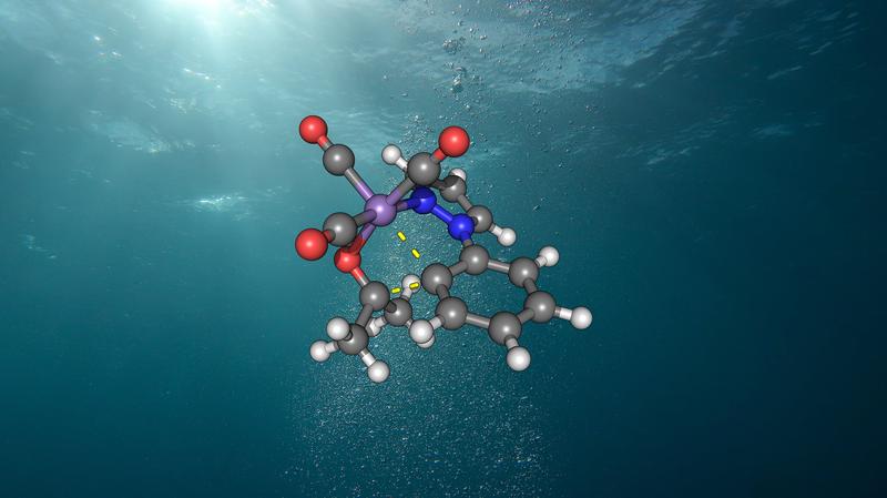 Struktur des aktiven Mangan-Katalysators in Wasser.