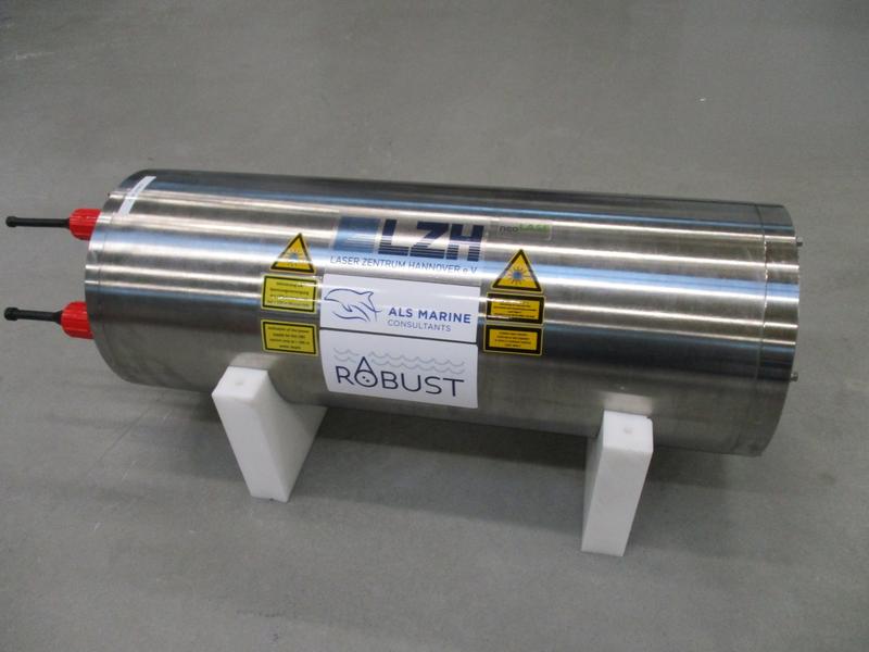 Entwickeltes LIBS-System im Druckgehäuse für den Einsatz in einer Wassertiefe von 6000 m (600 bar). (