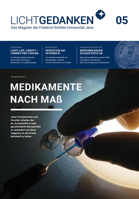 Cover der 5. Ausgabe des Forschungsmagazins LICHTGEDANKEN der Uni Jena.