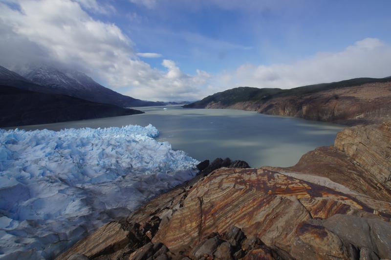 The Grey Glacier is located in the Southern Patagonian Ice Field in Chile. When such outlet glaciers shrink, they first have to form a new stable front.