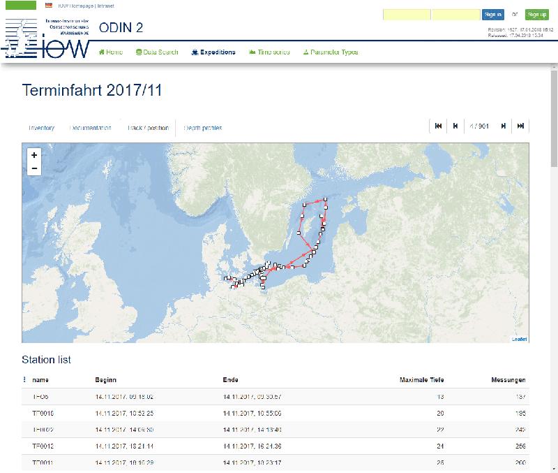 Mehr als 900 Forschungsfahrten und andere Ostsee-Messkampagnen sind in der IOW-Daten dokumentiert. Mit ODIN 2 können jetzt die Daten jeder einzelne Fahrt einfach recherchiert werden.