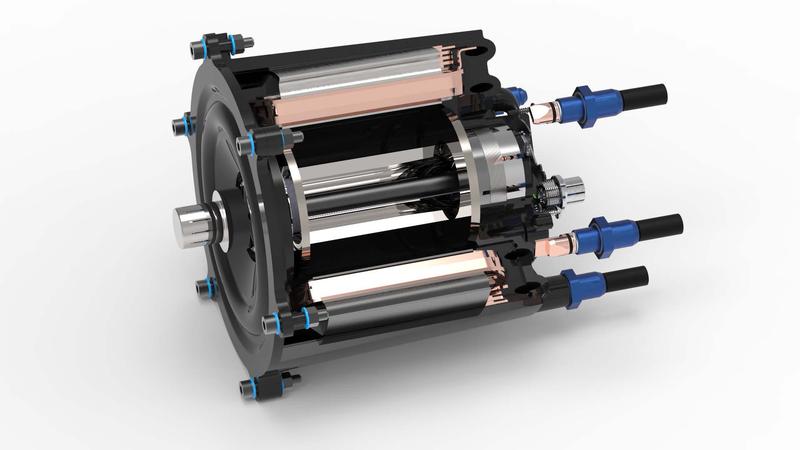 Sectional view of the electric motor.