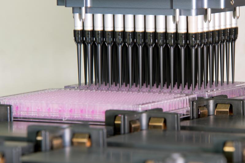 Automatisierte Pipettierplattform zur Vorbereitung von Hochdurchsatz-Biotests 