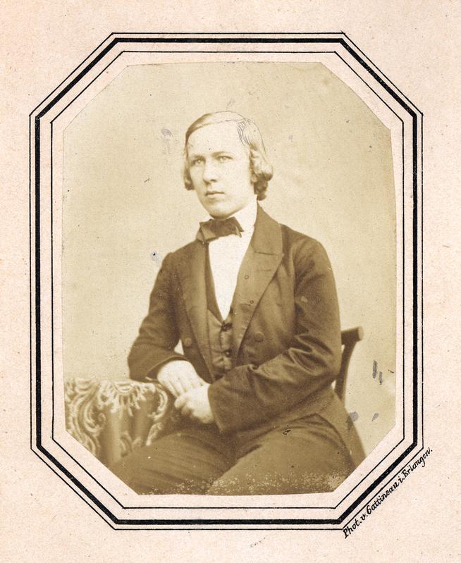 Ernst Haeckel, Fotografie von Georg Jakob Gattineau (Erlangen), 1853.