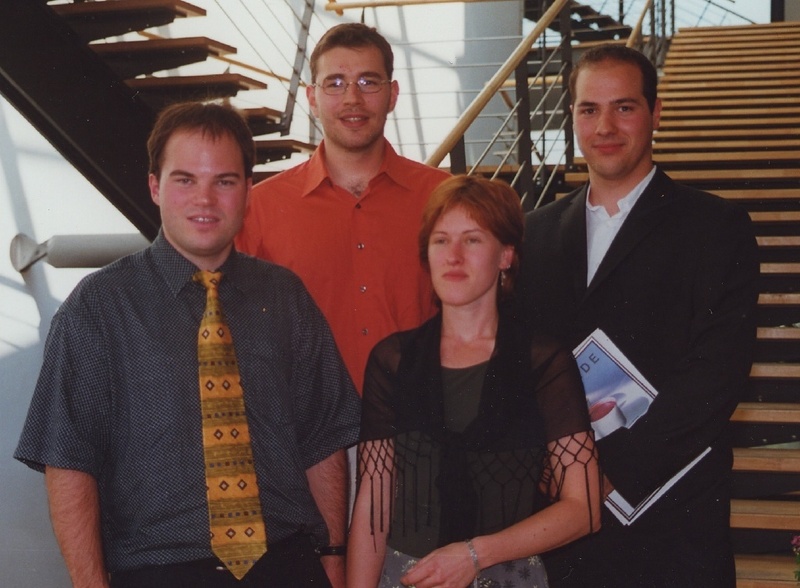 Die Preisträger des Sommersemesters 2001: Dieter Morgenroth, Gunther Holzwarth, Jörg Schober und Karin Suttheimer (von oben nach unten, von links nach rechts)