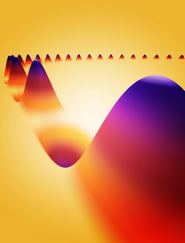 Eine Spinwelle breitet sich entlang einer magnetischen Domänenwand aus.