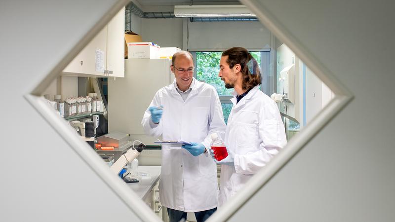 Prof. Andreas Pichlmair (left) with one of his staff members.