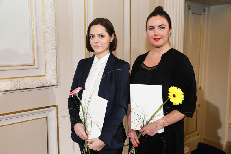 Die mit dem 1. Diesing-Preis ausgezeichneten Architekturstudentinnen der BTU Cottbus–Senftenberg Aleksandra Czaj (li.) und Kinga Krawczyk.