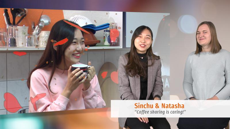 Welche Wirkung gemeinsames Kaffeetrinken in einer sauberen Wohnheimküche haben kann – auch darüber plaudern Sinchu aus China und Natascha aus Russland im Video.