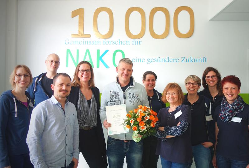 Das Team des NAKO-Studienzentrums Berlin-Süd/Brandenburg begrüßte am 18. März 2019 den 10.000. Teilnehmer. 