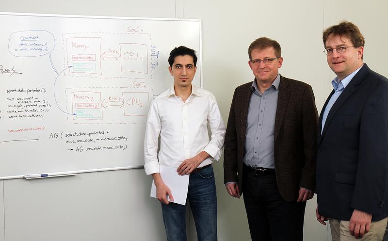 Die Kaiserslauterer Forscher (von links nach rechts) Mohammad R. Fadiheh, Professor Wolfgang Kunz und Dominik Stoffel haben mit ihren Kollegen aus Stanford die Technik entwickelt.