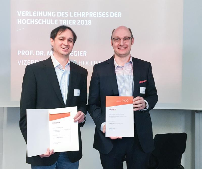 Dr. Tobias Roth und Prof. Dr. Henrik te Heesen (Lehrpreisträger 2018)