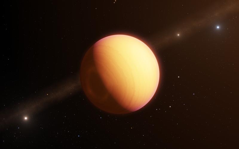 Exoplanet HR 8799 e konnte mit Hilfe der neuen Technik getrennt vom Mutterstern HR 8799 spektroskopiert werden (künstlerische Darstellung).