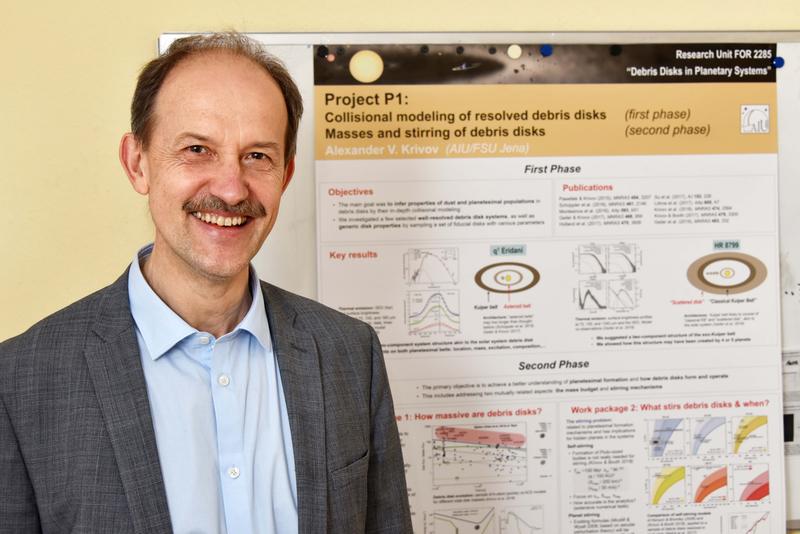 Der Jenaer Astrophysiker Prof. Dr. Alexander Krivov leitet die Forschungsgruppe „Trümmerscheiben in Planetensystemen“, deren Arbeit für weitere drei Jahre gesichert ist.